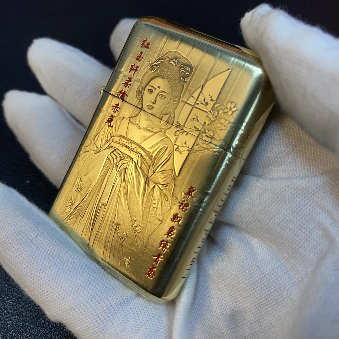 ZORRO佐罗790原铜四大美女貂蝉打火机密封经典新款填漆密封全铜