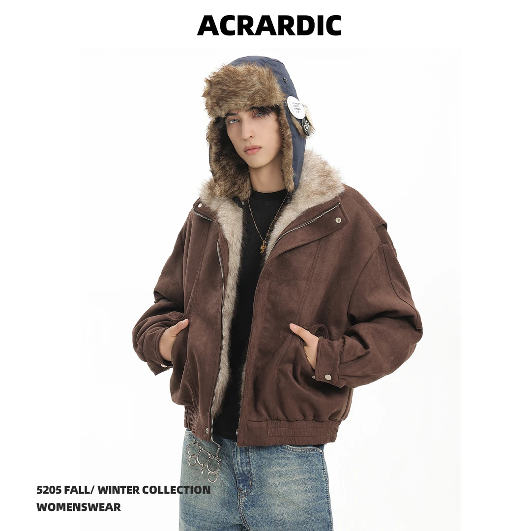 ACRARDIC新款休闲座山雕棉衣男vintage复古痞帅保暖加厚棉服外套