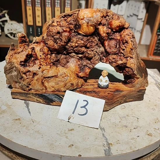 黄***极泥塑13北沉香琥珀木天然造型山水摆件