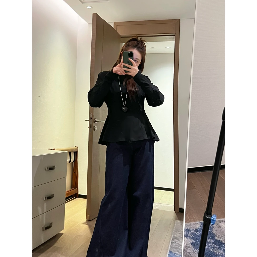 楠序源子微胖女装2025秋装新品时尚显瘦长袖大码针织衫女YZ35005