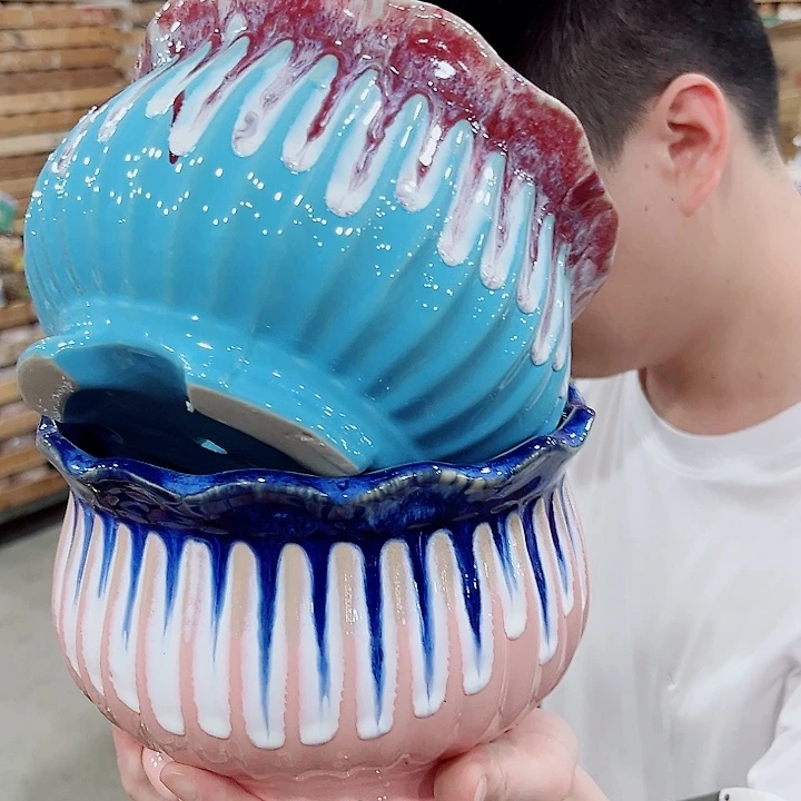 有孔.凑单10元陶瓷花盆发货！