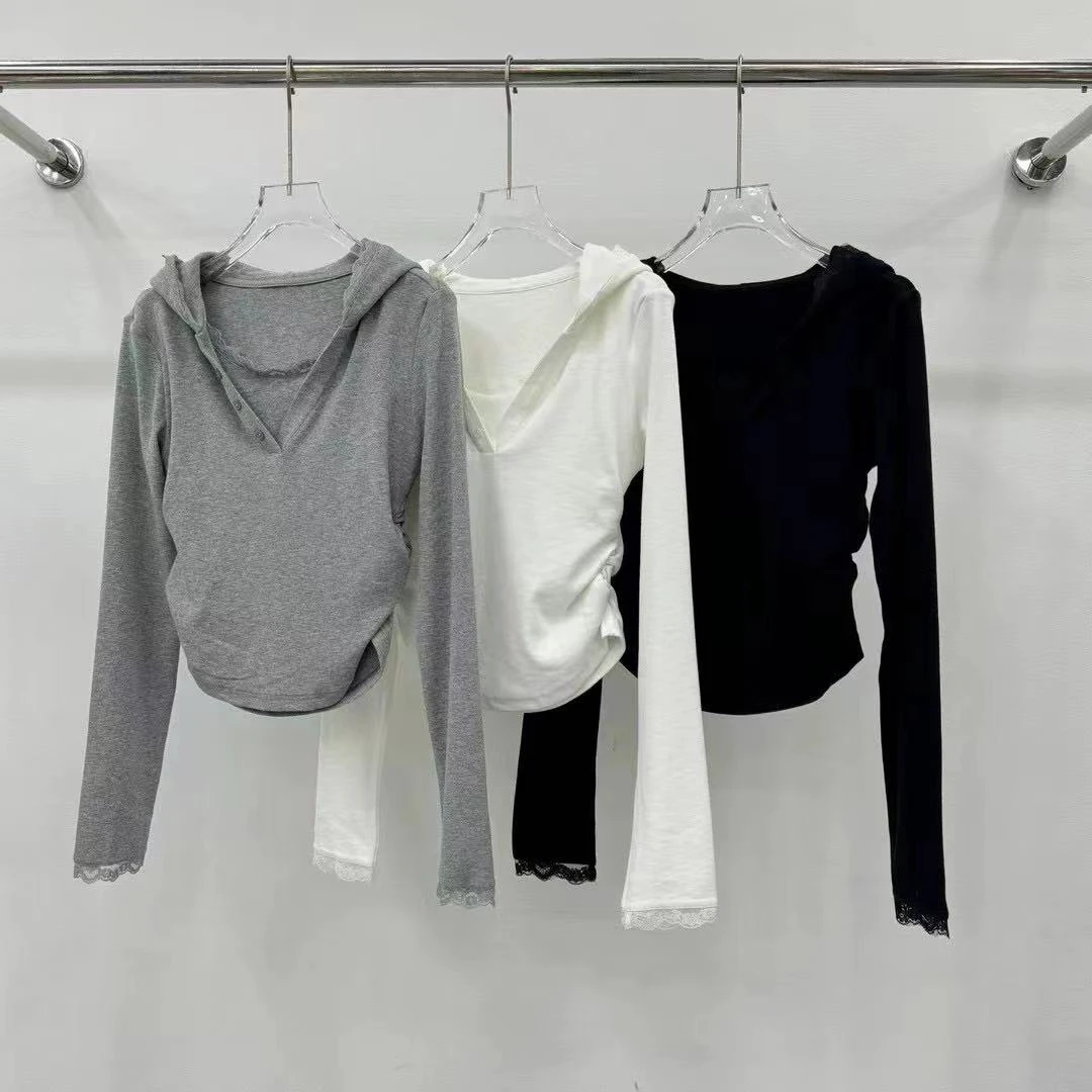 【仙仙推荐】3R3蕾丝领假两件上衣t恤L9063