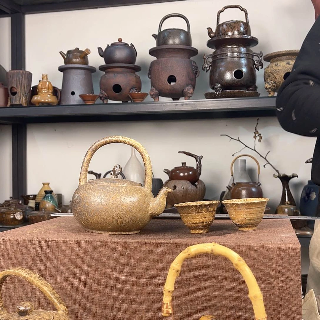 紫泥茶壶紫砂粗陶茶器