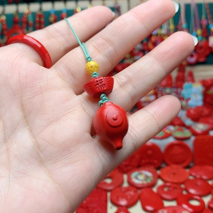 天然辰砂工艺品朱砂手机坠