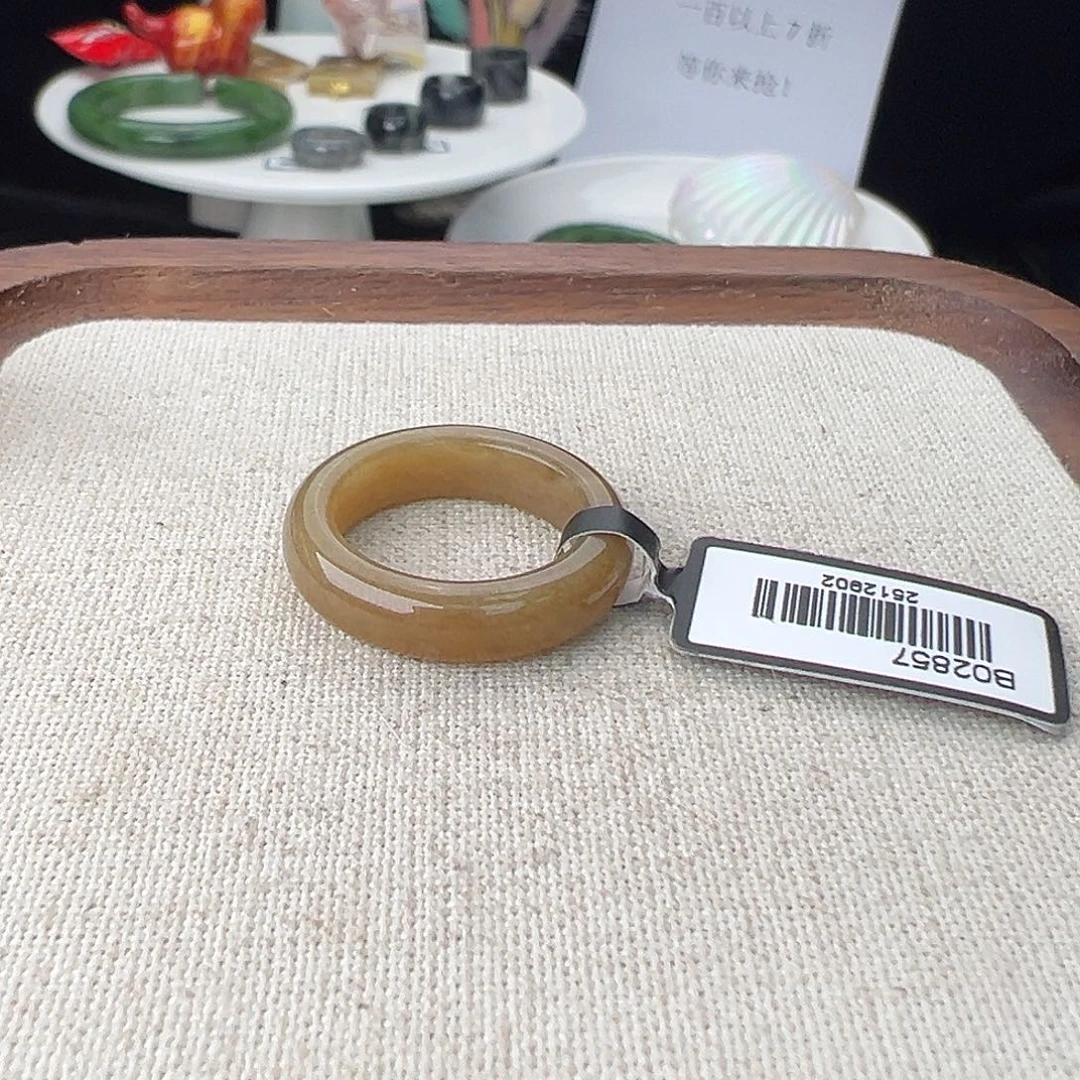 和田玉（糖玉）未镶嵌戒指T 18 糖窄轮胎17.1 不退换