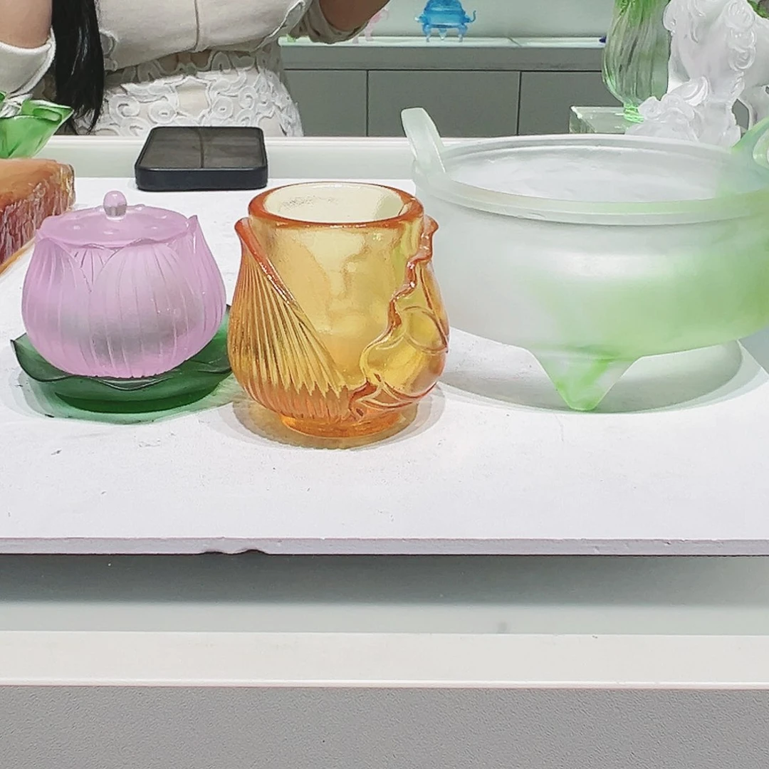 【闪购商品】手工艺品琉璃明*?三套供水杯➕一个黄色水杯➕宣德炉