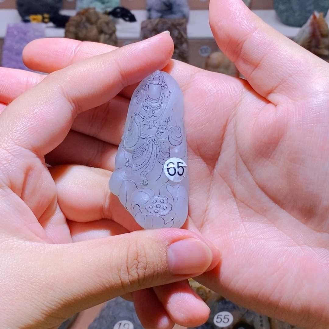 瀚***琋定制翡翠未镶嵌莲花观音