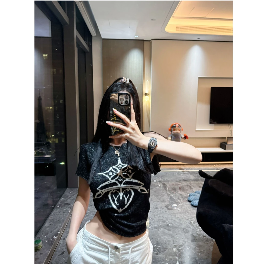 lele 针织印花T恤上衣 24040150TX