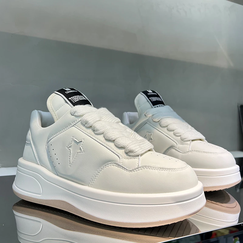 秋季新款潮流星星小白鞋厚底增高老爹鞋时尚百搭运动休闲鞋HY1333