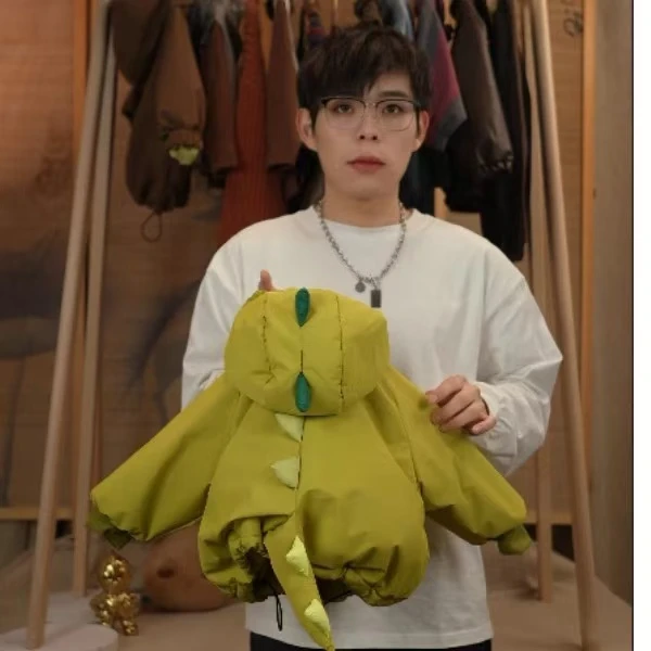 冬季新款小恐龙夹棉加厚棉服宽松可爱风男女宝同款棉服