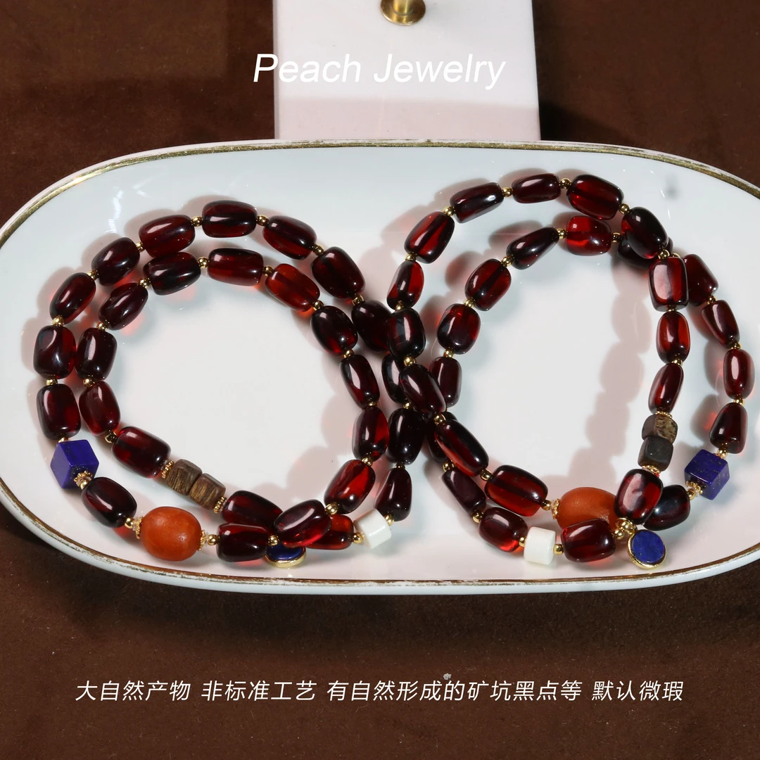 《叙世》血珀双圈手链 YL01 多样性发一 颜色微差