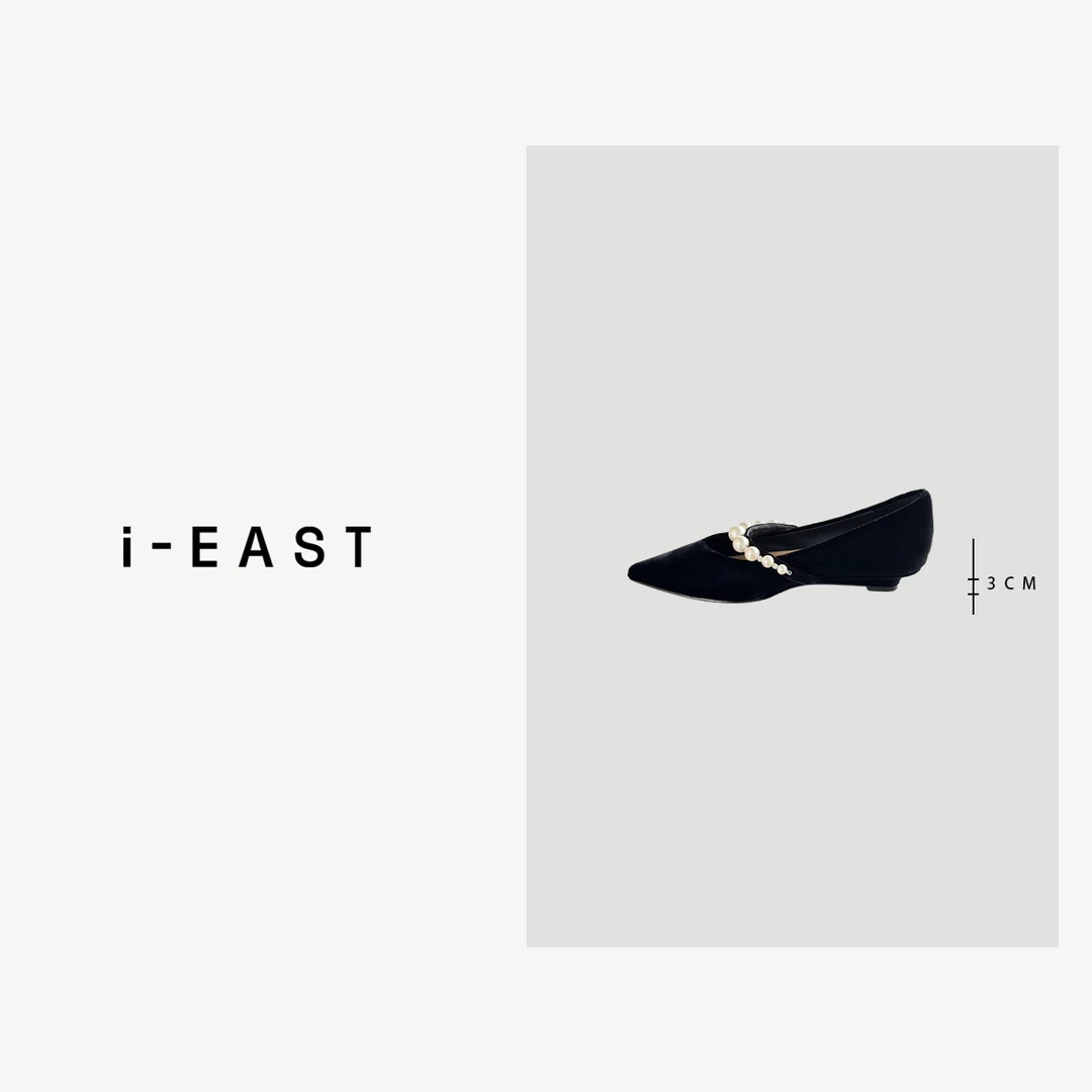 i-EAST 公主的珍珠鞋~尖头珠珠设计感单鞋-4C PS7176