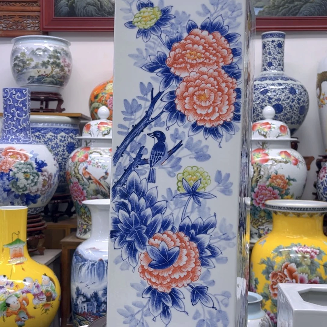 达***包紫砂花瓶确保手工手绘