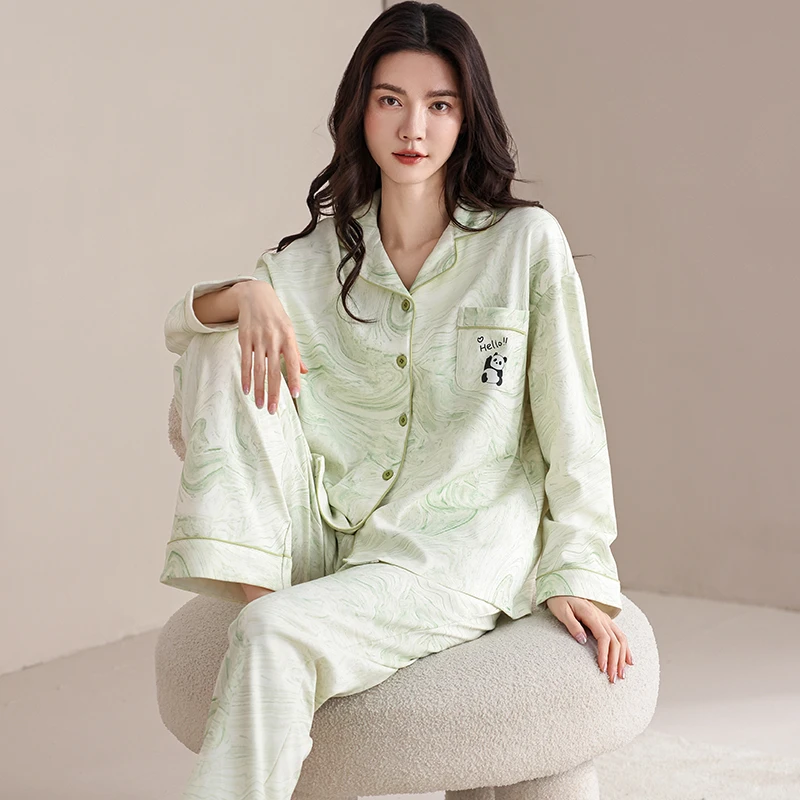 浪漫春天春秋季睡衣女纯棉2025新款长袖可外穿甜美卡通秋冬家居服