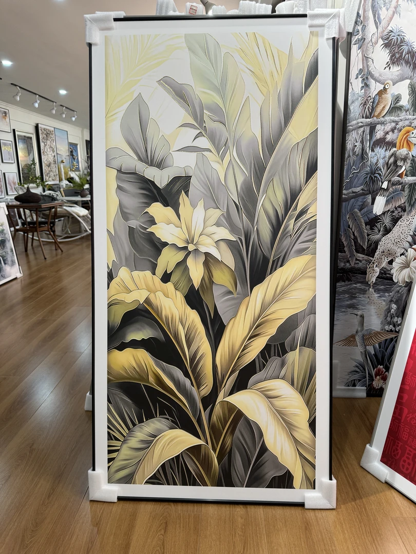 简约芭蕉叶墙面装饰画可用于玄关卧室背景墙