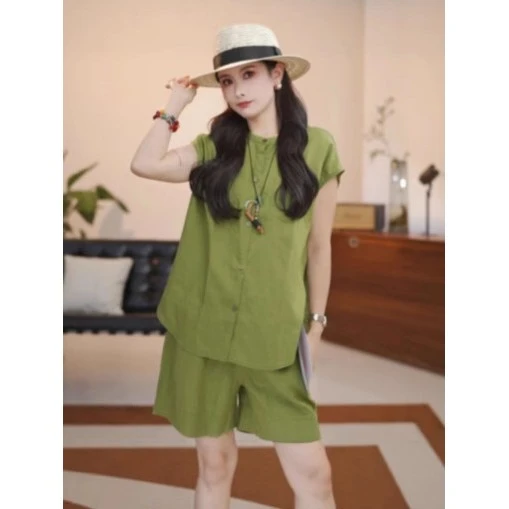 夏季高级超好看的盐系炸街潮流漂亮时尚休闲松弛高级两件套装裤女