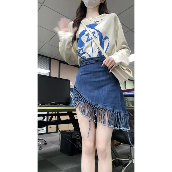 夏日穿搭一整套2025巨好看超火韩系风情万种漂亮绝美牛仔短裙套装