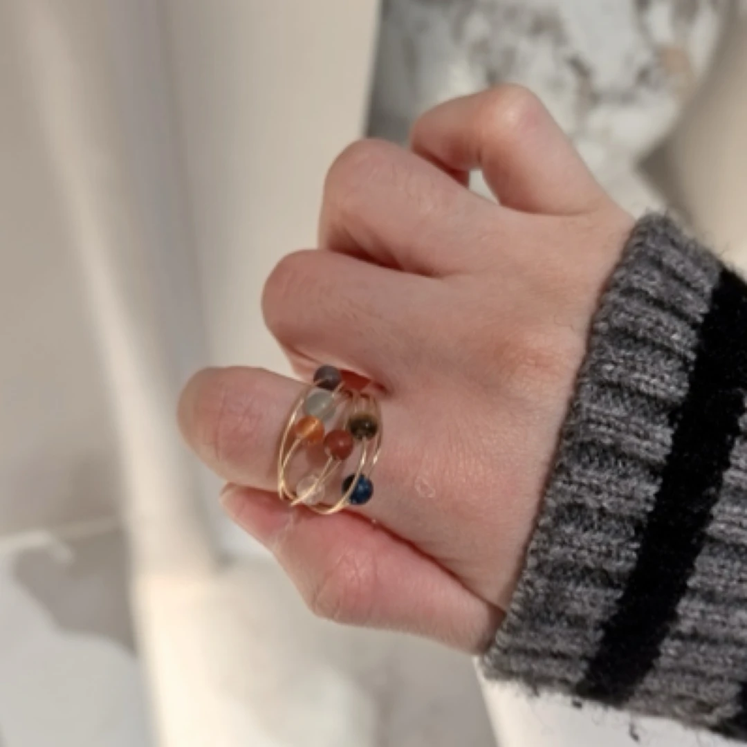 铜合金戒指 彩色碧星球戒指（非质量问题，no退no换介意慎拍！）