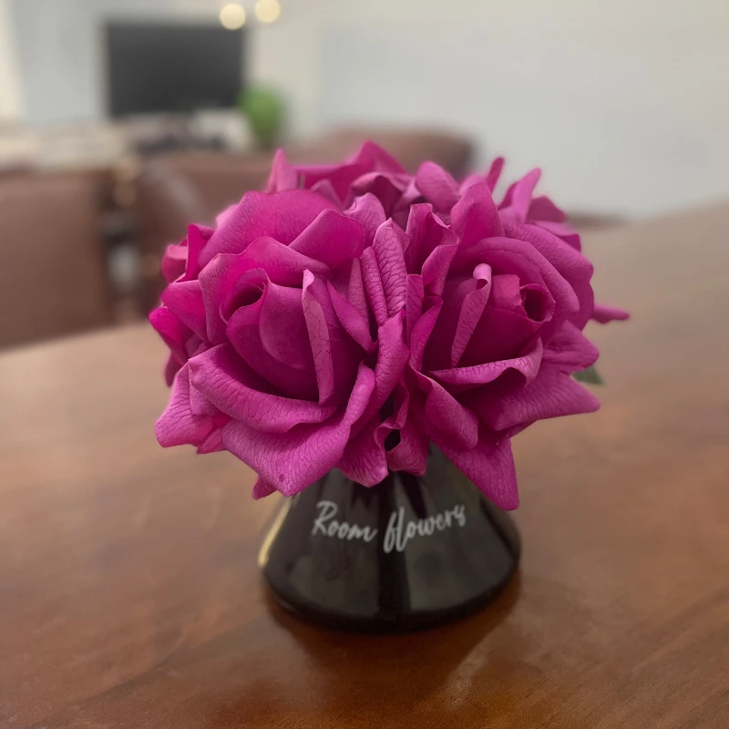 床头柜茶几梳妆台洗漱台餐桌精致小摆件清新好看单只玫瑰花少女