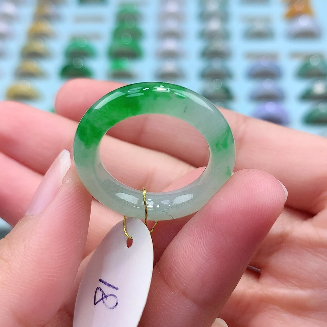 未镶嵌戒指翡翠简***啊18圈