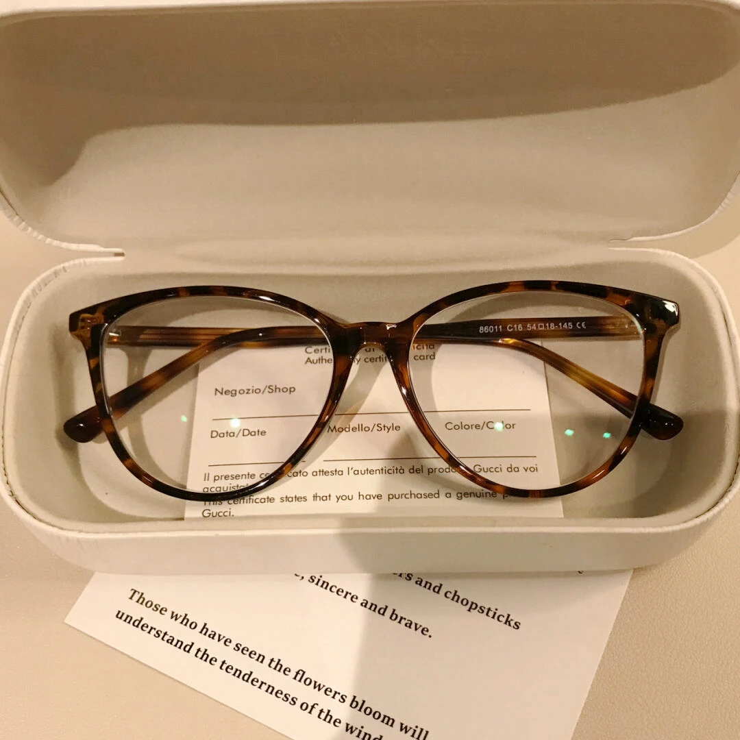 超轻玳瑁近视眼镜女可配度数防蓝光素颜方圆脸显脸小猫眼眼镜架男