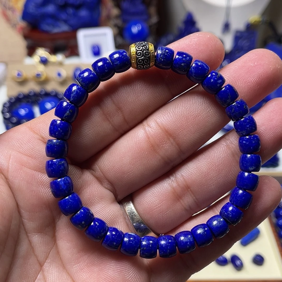 青金石未镶嵌福利精工直切7mm手串