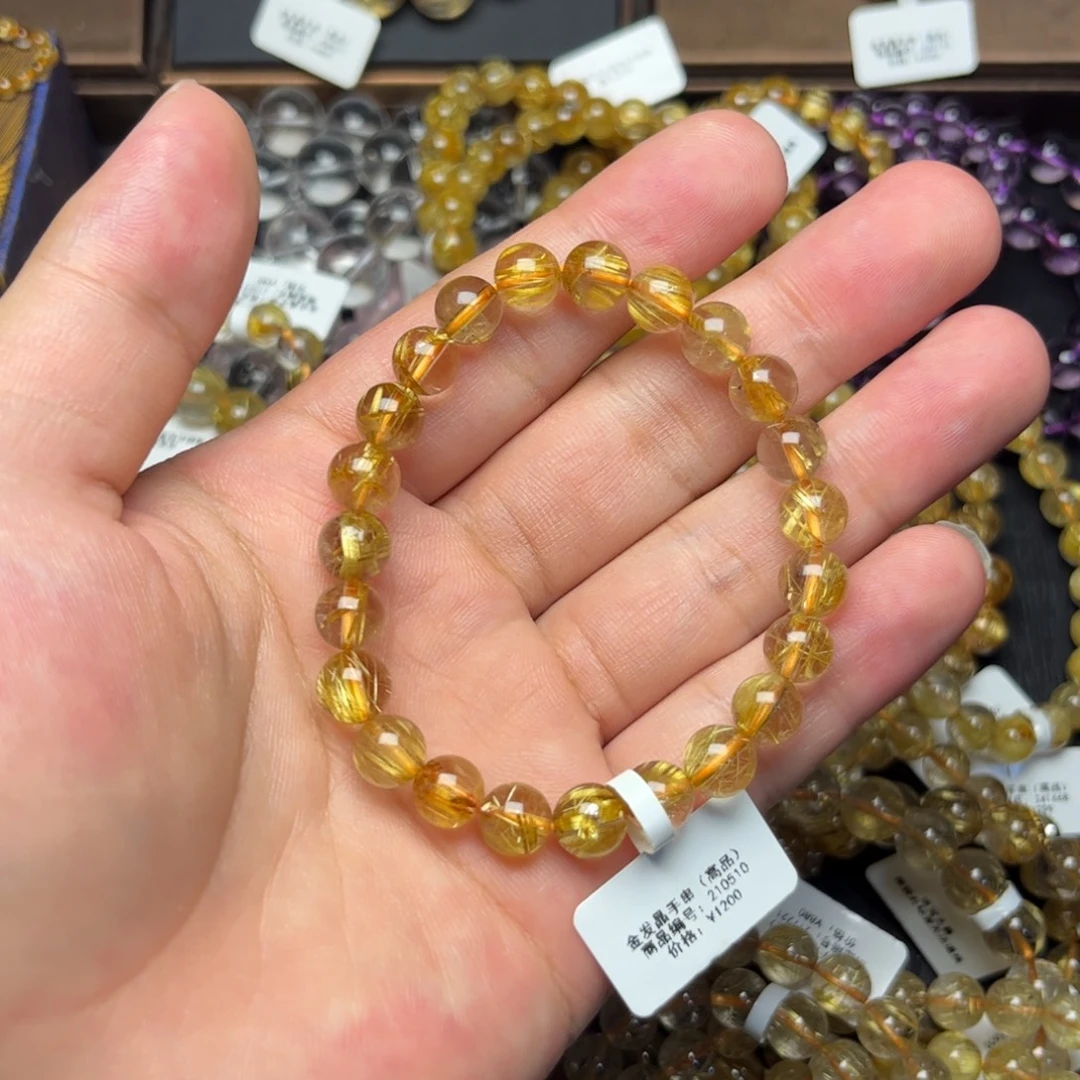 琳***娘发晶手串未镶嵌金发晶8mm