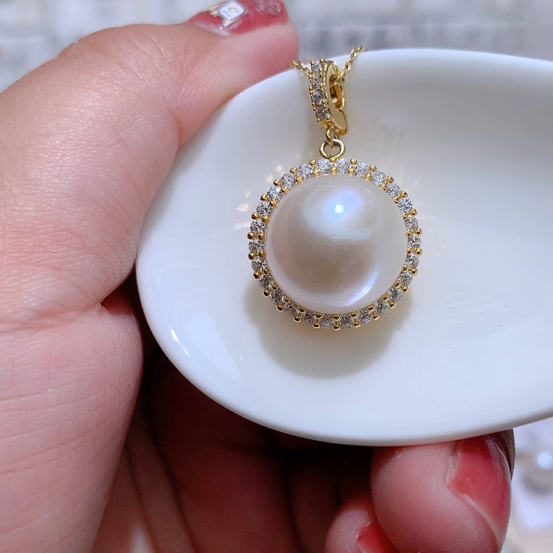 淡水珍珠未镶嵌吊坠(赠链)CC14.8m m