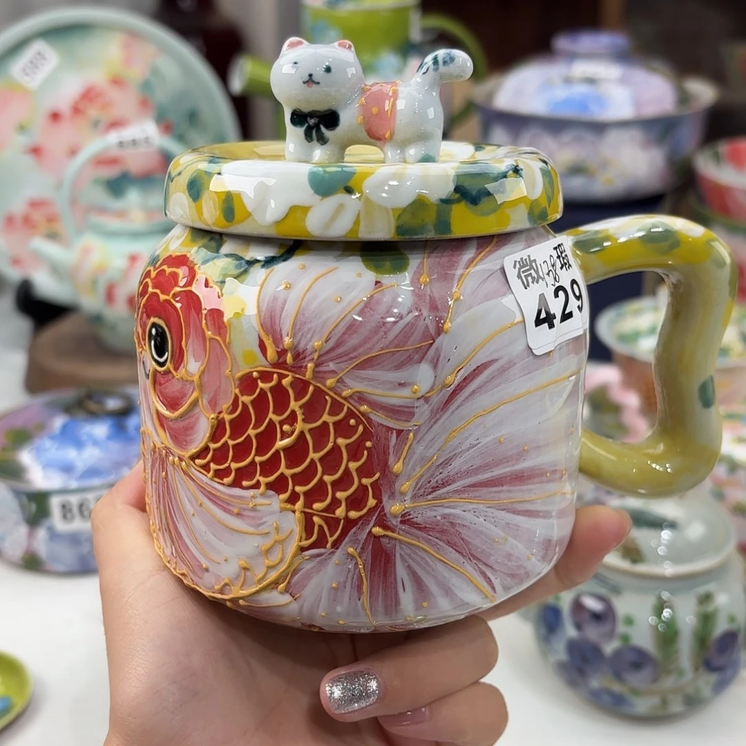 景德镇手绘高温釉下彩陶瓷茶具