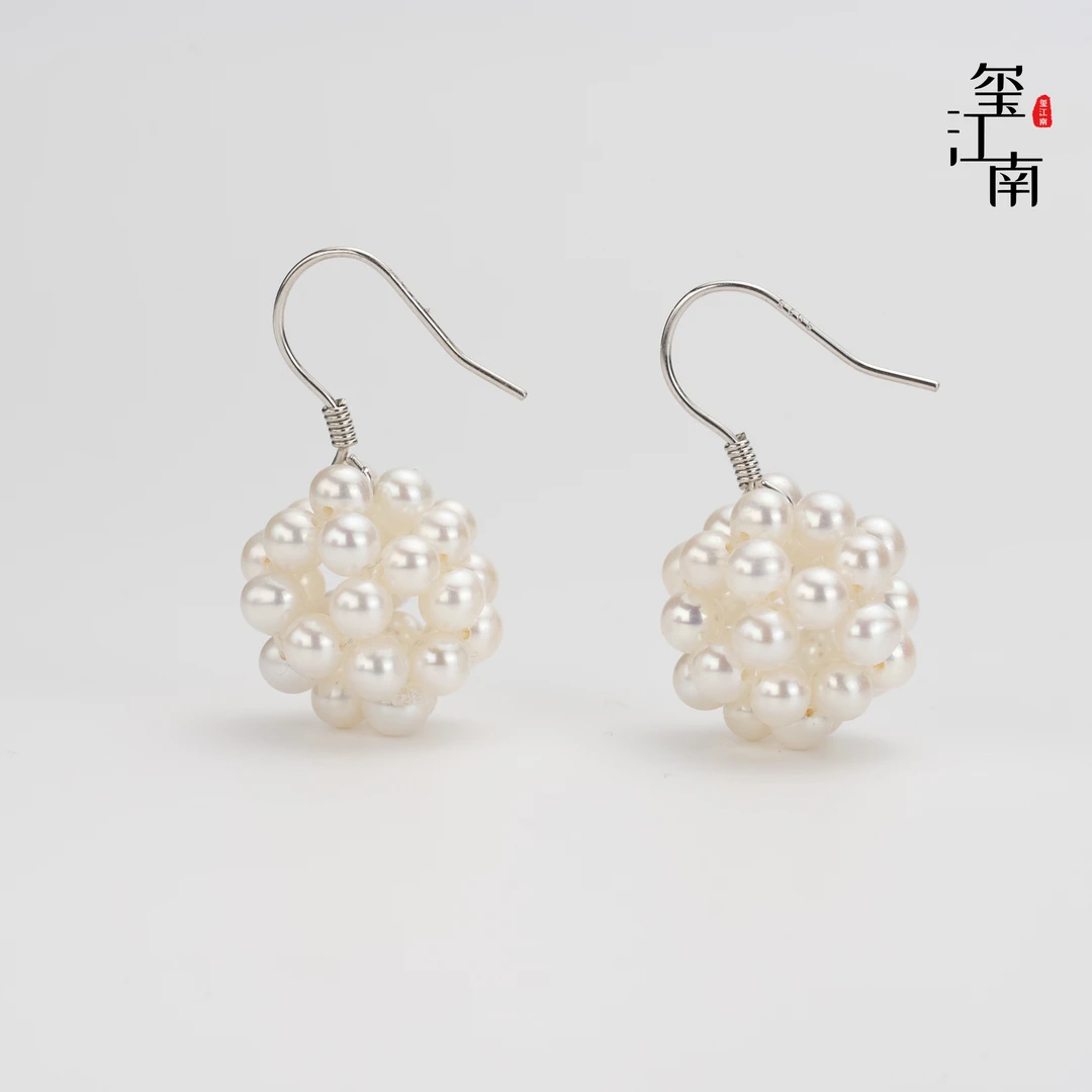年货爆米花｜淡水珍珠耳钩手工款baby珠耳坠时尚耳环3-4mm FE0107
