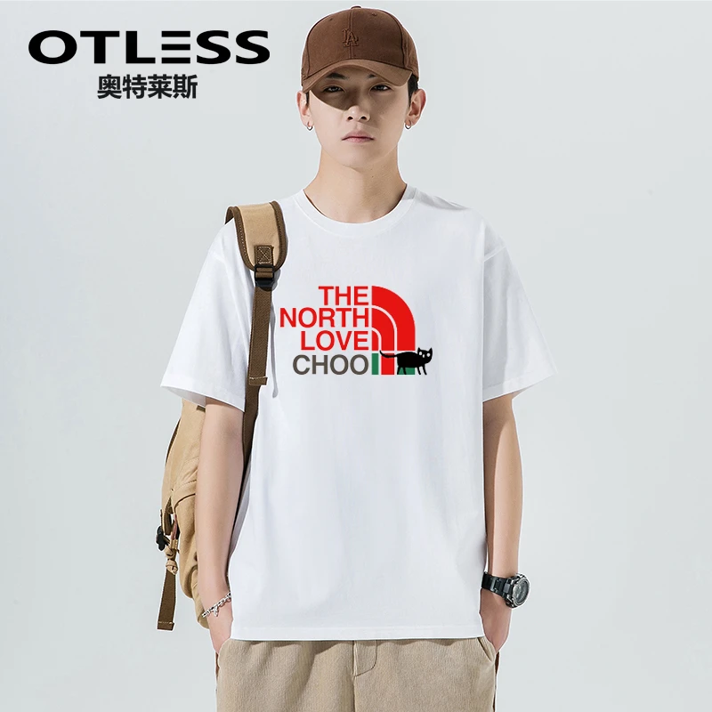 【超值折扣】奥特莱斯 情侣 款圆领短袖T恤休闲百搭潮流夏季上衣