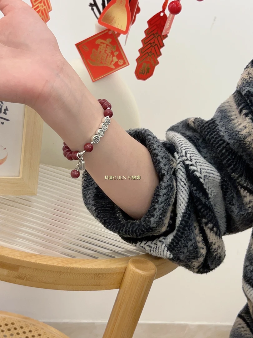 足银珐琅手链 【鸿运当头】平安喜乐幸运手串