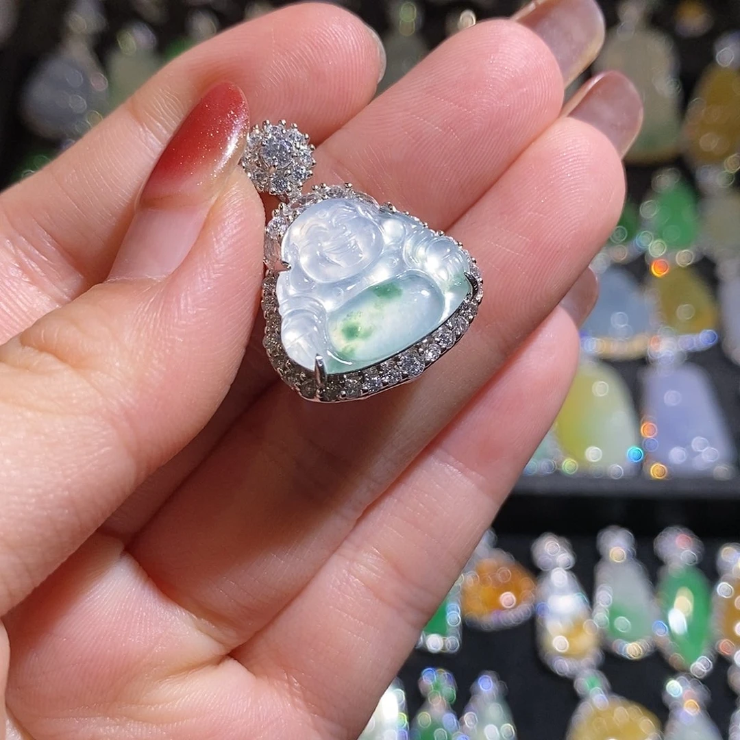 颈饰银S925镶嵌翡翠天然翡翠