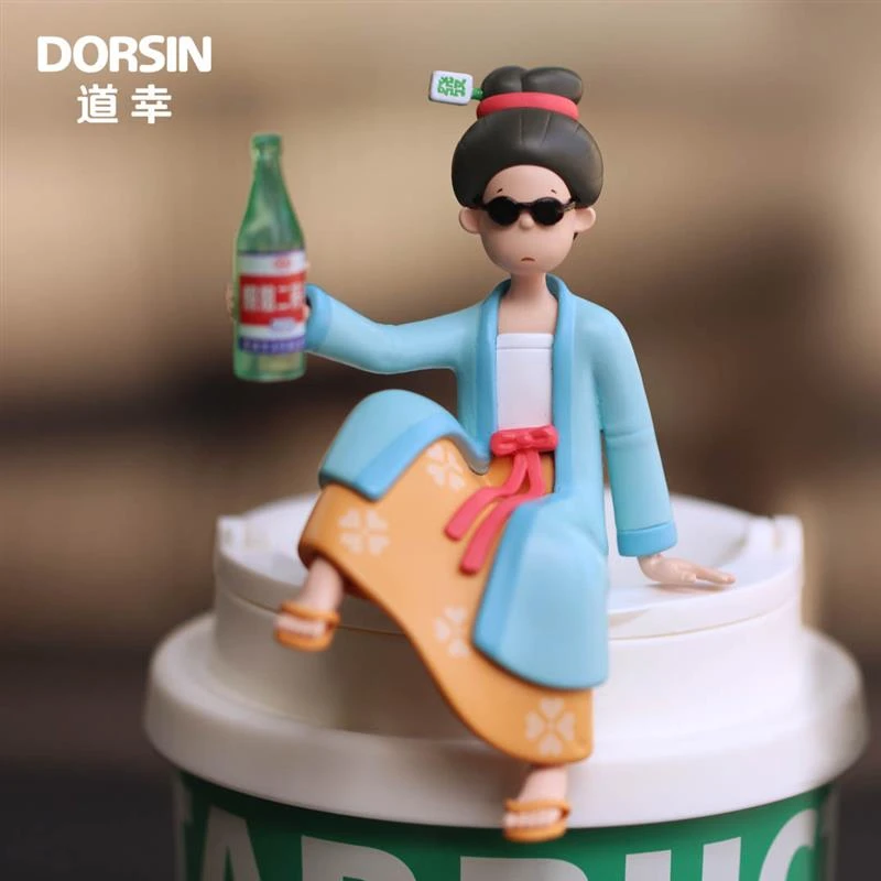 太阳眼镜拽姐李清照国风潮玩古代仕女车载摆件模型