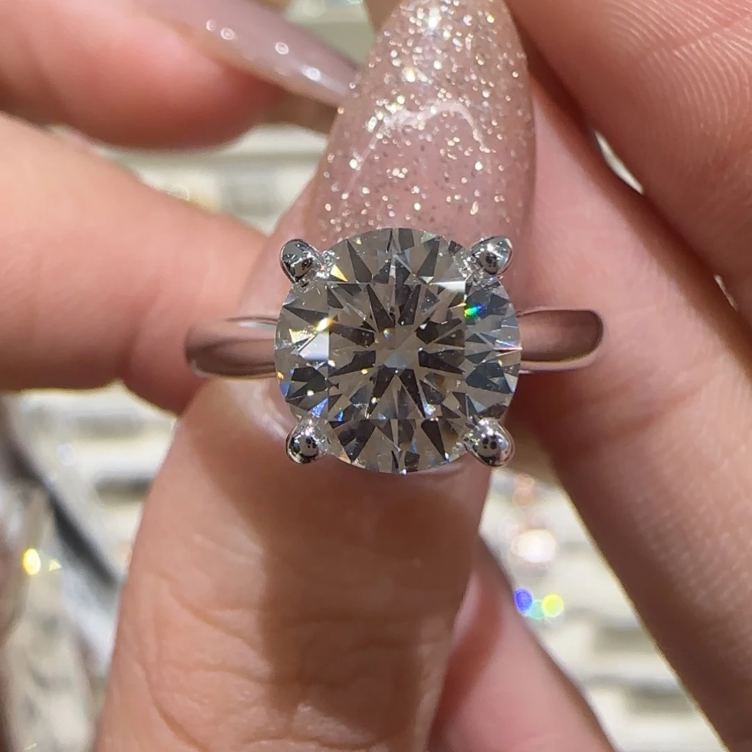 18K金镶嵌实验室培育钻石1895四爪2卡igi双证12圈孤品漏价