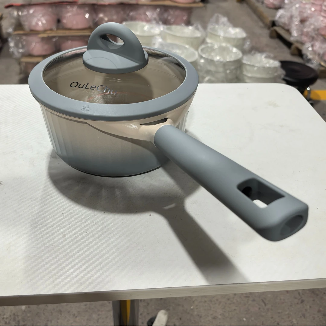 欧乐厨18cm罗马柱钛陶瓷奶锅高品质宝宝辅食锅多功能料理锅