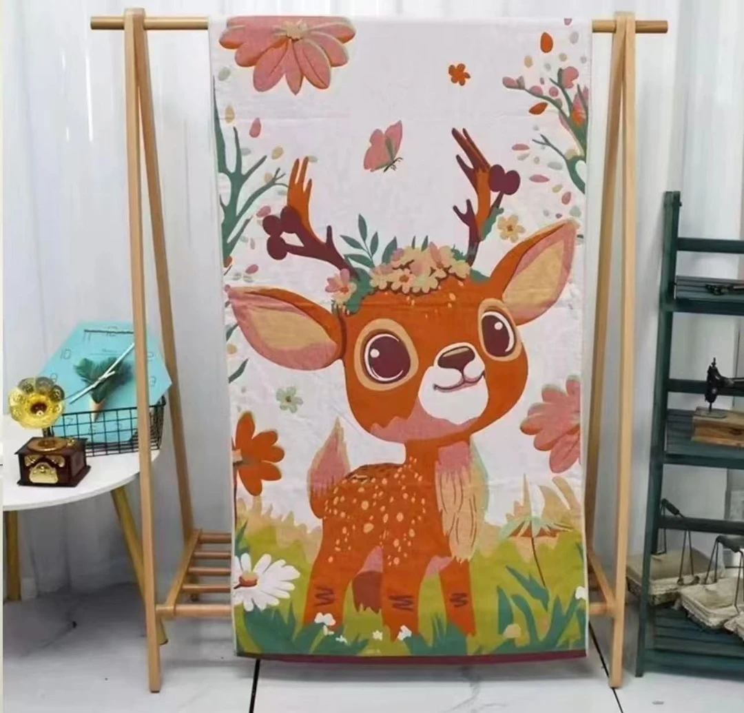 【萌鹿乐园】70*140加厚纱布大浴巾/沙发巾