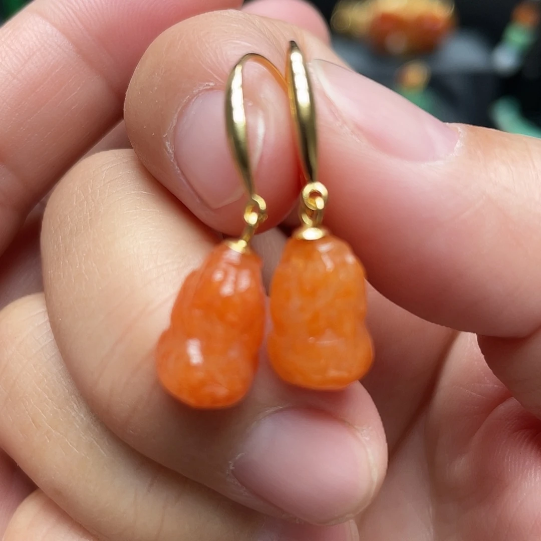 翡翠银S925镶嵌耳饰