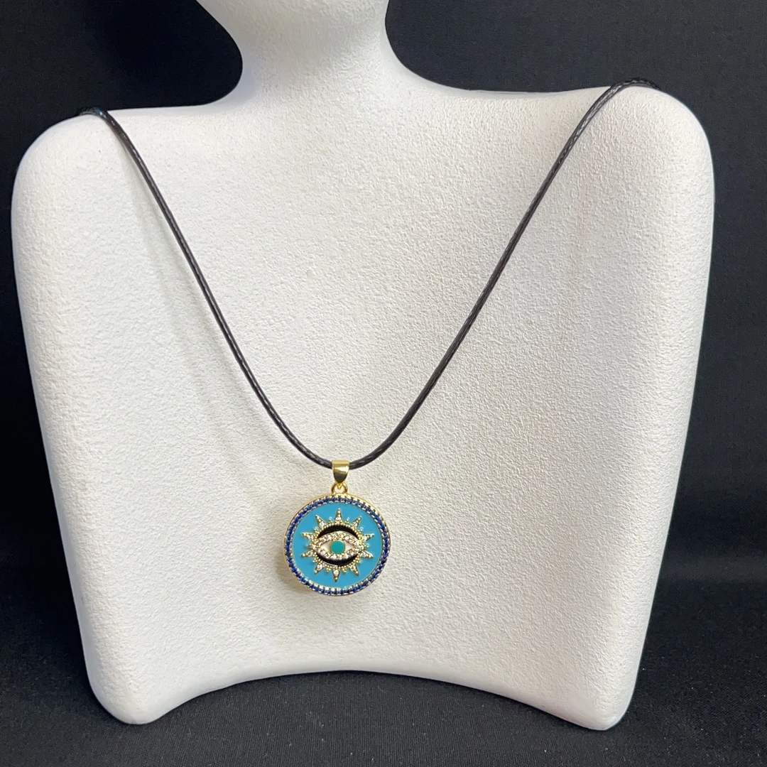 非金属皮质项链 哈尼西牧时尚百搭锆石皮质项链#0007866