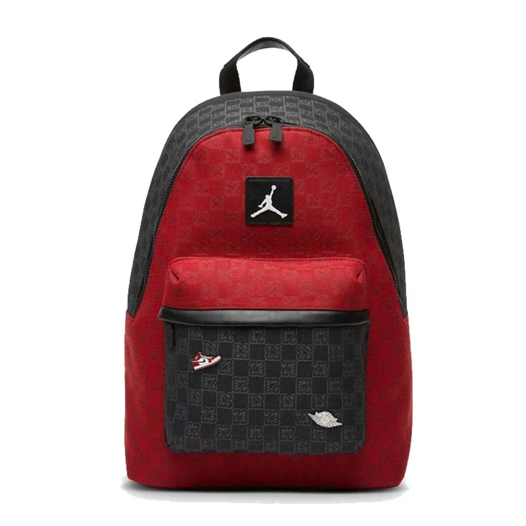 NIKE JORDAN经典时尚潮流黑红中性运动休闲双肩包FJ6784-636