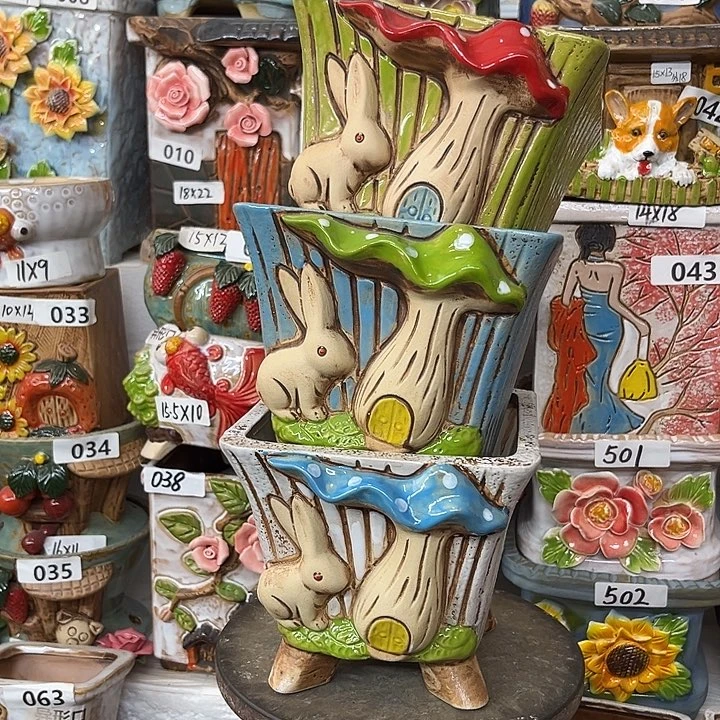 粗陶材质多肉花盆