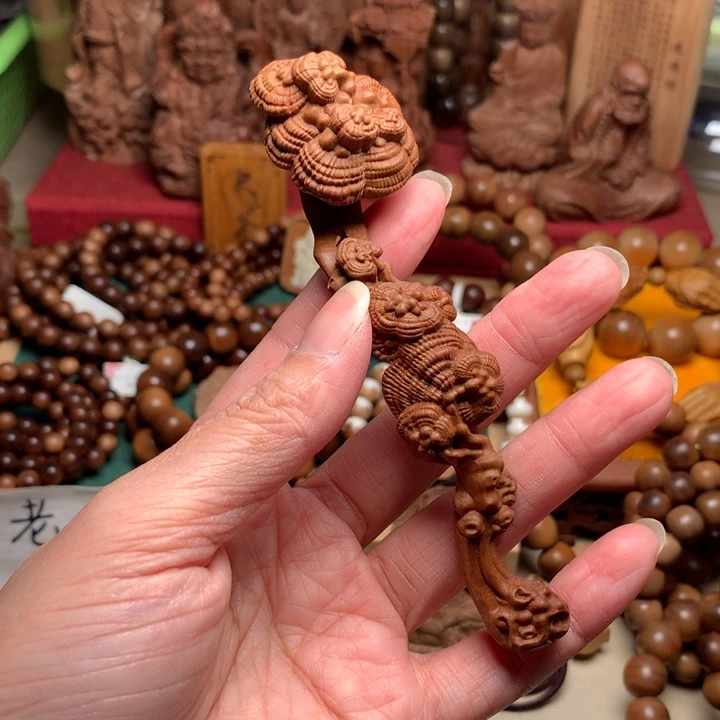 把件檀香木老山檀如意奶香