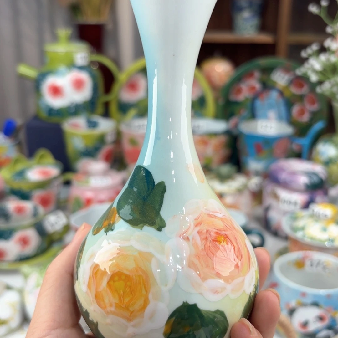 景德镇手绘高温釉下彩陶瓷茶具