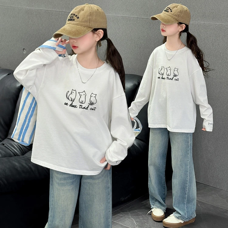 T恤百搭春秋纯色其他/other女童中大童