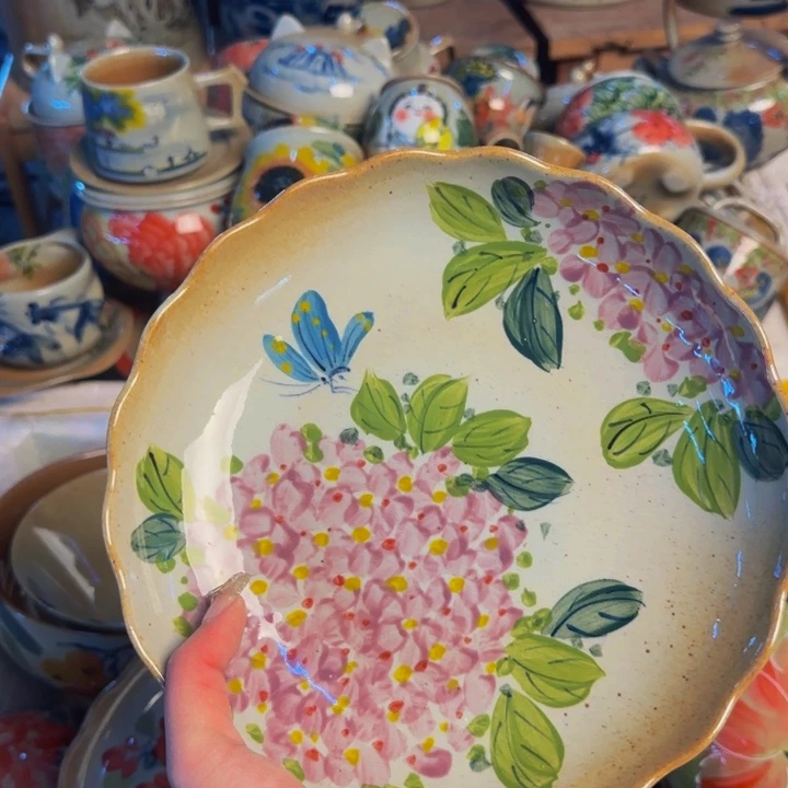 瓷片景德镇手工手绘釉下高温瓷