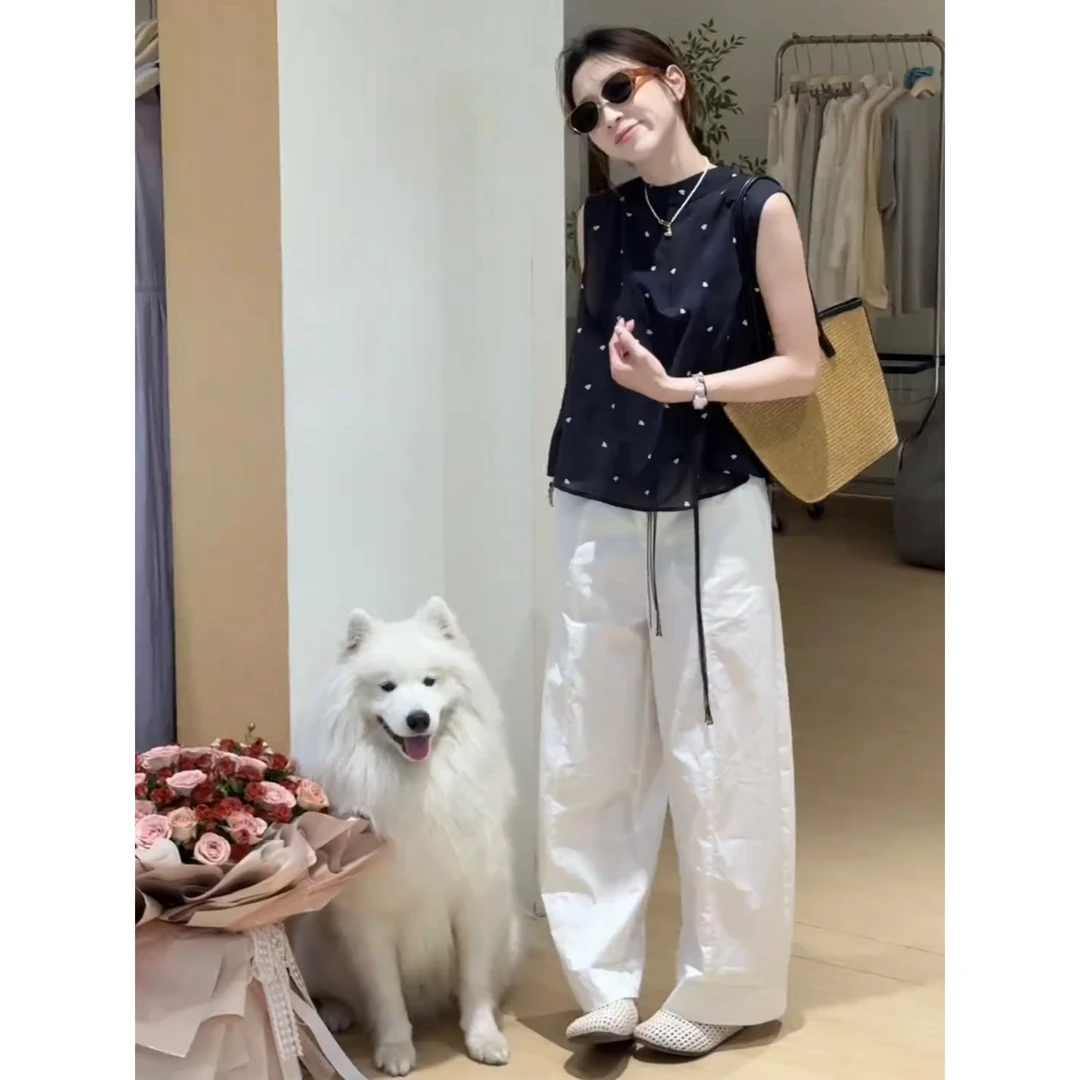 韩系绑带爱心衬衫夏季新款简约小衫宽松显瘦遮肚子减龄小个子上衣