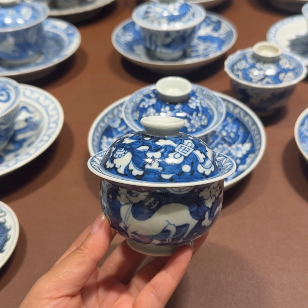 手工手绘茶具盖碗