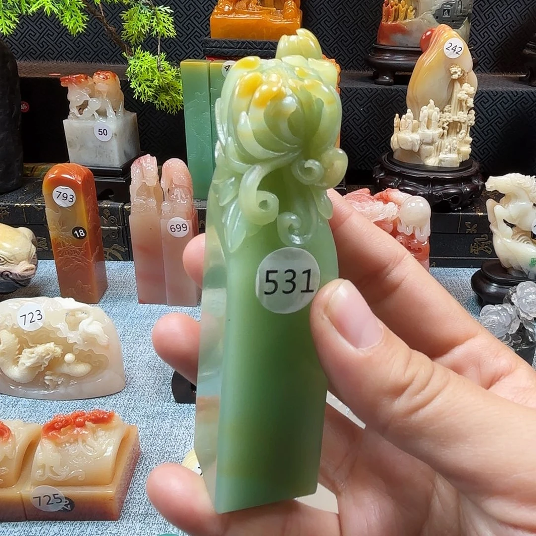 印石寿山石菊花云南蓝8