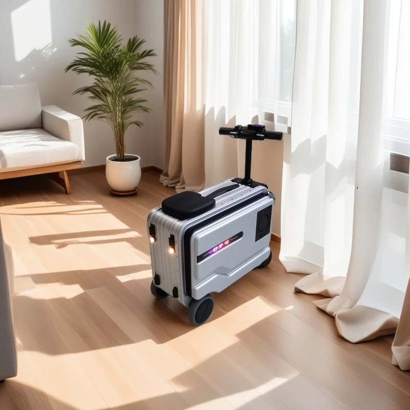 舒开司电动行李箱可骑行载人电动旅行箱高端商务可登机代步拉杆箱