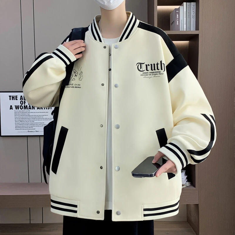 青少年2025春季新款男士棒球服夹克潮流学院风百搭拼色学生外套男